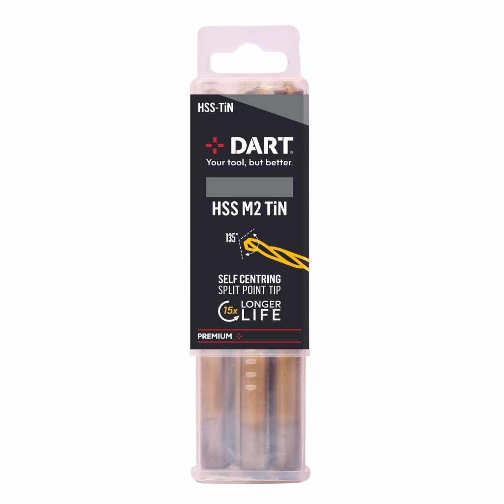 DART Premium 12.5mm HSS TiN Coated Twist Drill Pk 5